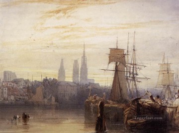 Paisaje marino del barco de Rouen Richard Parkes Bonington Pinturas al óleo